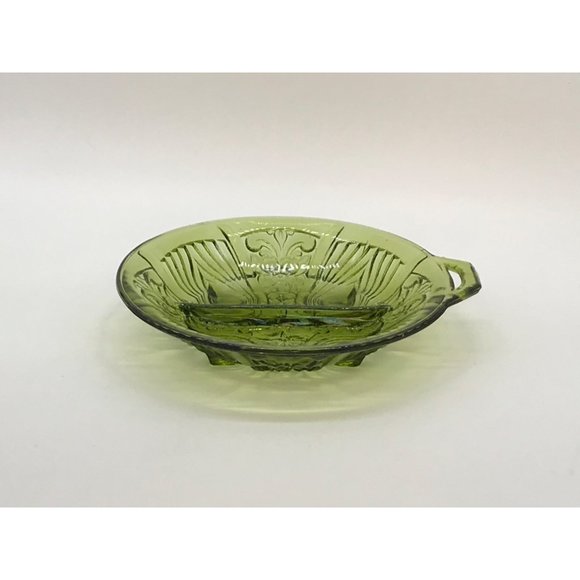 Vtg MCM Indiana Glass Avacado Green "Killarney" Divided Trinket/Nut Dish/Ashtray - Picture 5 of 5